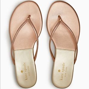 Kate Spade cabana sandals flip flops rose gold